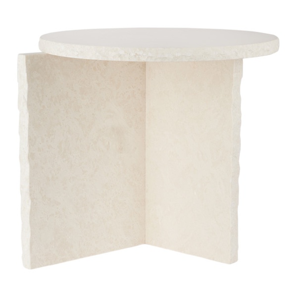  Ferm LIVING White Mineral Sculptural Side Table 232659M810001