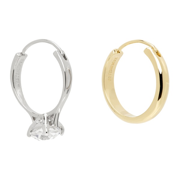  베트멍 VETEMENTS Silver & Gold Wedding Earrings 232669M144000