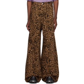 베트멍 VETEMENTS Tan Leopard Jeans 232669M186010