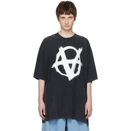 베트멍 VETEMENTS Black Reverse Anarchy T-Shirt 232669M213012