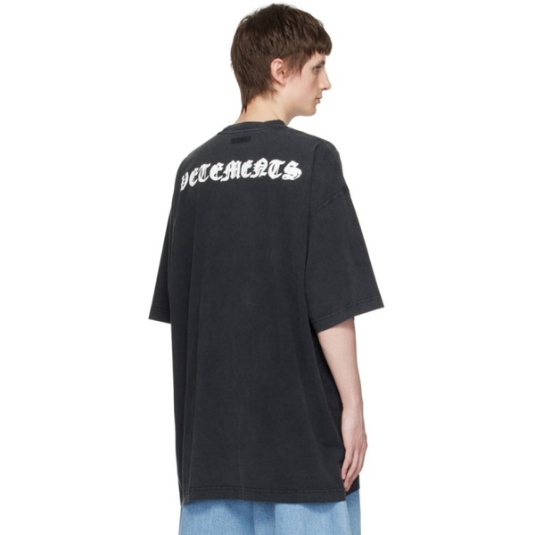  베트멍 VETEMENTS Black Reverse Anarchy T-Shirt 232669M213012