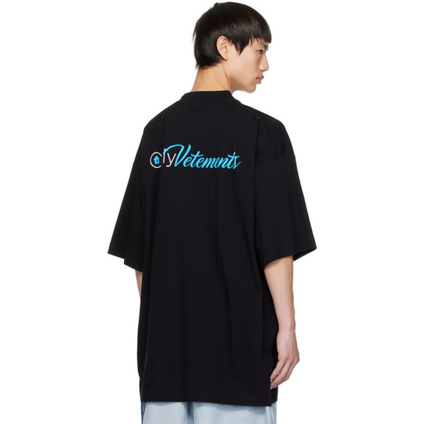  베트멍 VETEMENTS Black Printed T-Shirt 232669M213015