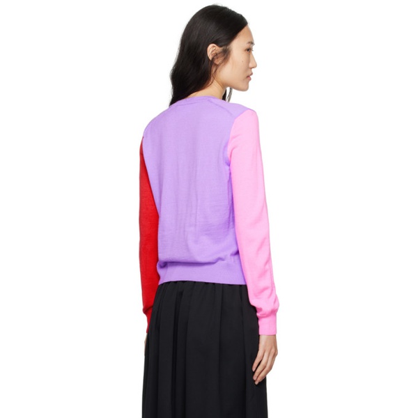 Comme des Garcons Girl Purple & Red Colorblock Cardigan 232670F095003