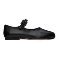 Sandy Liang SSENSE Exclusive Black Mary Jane Pointe Ballerina Flats 232677F118004