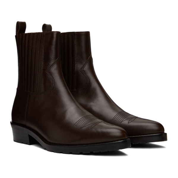  토가 비릴리스 토가 비릴리스 SSENSE Exclusive Brown Hard Leather Chelsea Boots 232688M223008