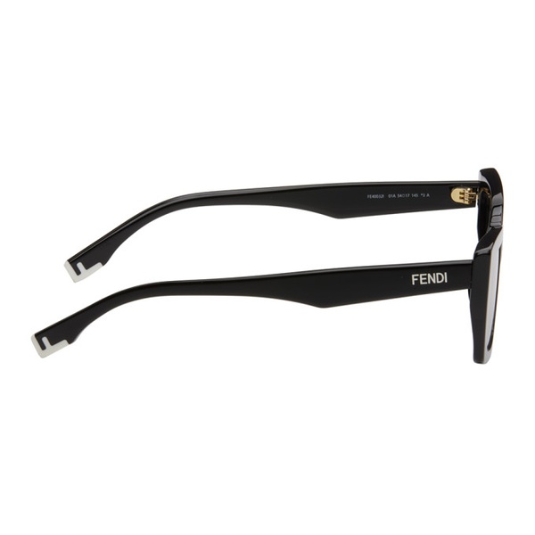 펜디 펜디 Fendi Black Rectangular Sunglasses 232693F005045