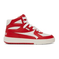 팜엔젤스 Palm Angels Red & White University Mid Sneakers 232695F127000
