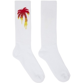 팜엔젤스 Palm Angels White Gradient Palm Socks 232695M147004