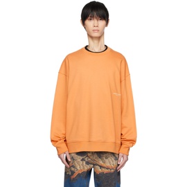 우영미 WOOYOUNGMI Orange Leather Patch Sweatshirt 232704M204007