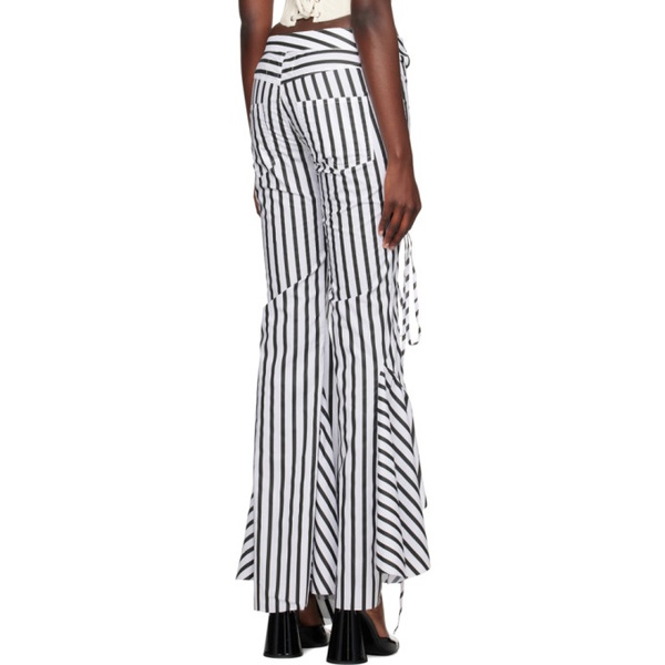  마르케스 알메이다 Marques Almeida Black & White Striped Trousers 232714F087000