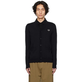 Fred Perry Black Embroidered Cardigan 232719M200001