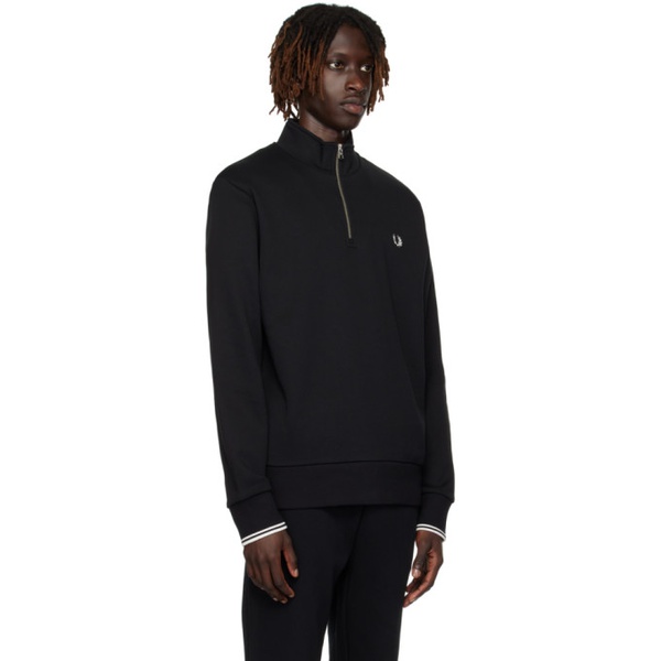  Fred Perry Black Half-Zip Sweater 232719M201003