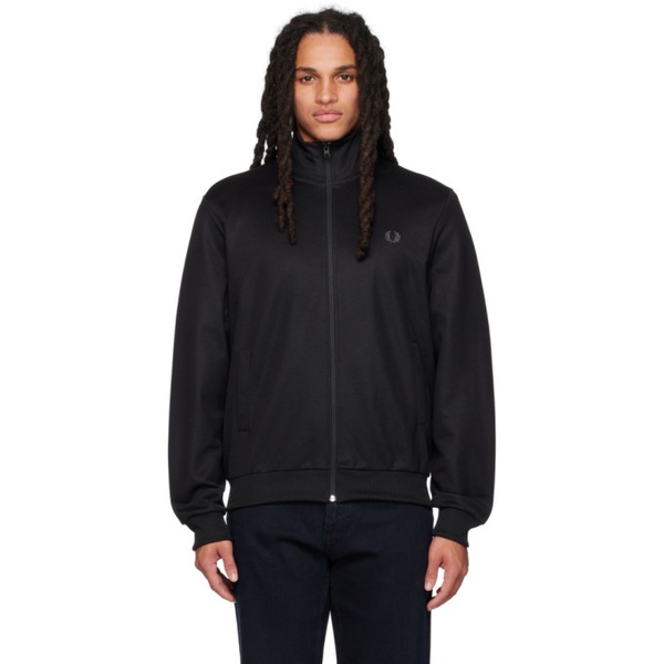  Fred Perry Black Embroidered Track Jacket 232719M202001