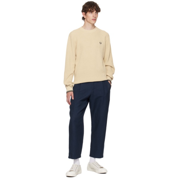  Fred Perry Beige Embroidered Sweater 232719M204000