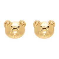 모스키노 Moschino Gold Small Teddy Bear Earrings 232720F022007