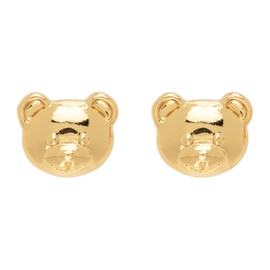 모스키노 Moschino Gold Small Teddy Bear Earrings 232720F022007