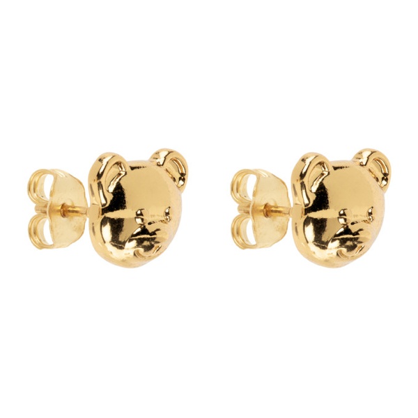  모스키노 Moschino Gold Small Teddy Bear Earrings 232720F022007