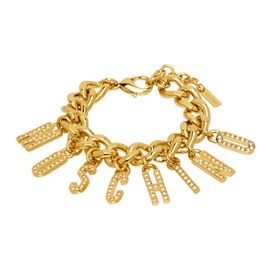 모스키노 Moschino Gold Crystal Curb Chain Bracelet 232720F023001