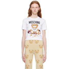 모스키노 Moschino White Teddy Bear T-Shirt 232720F110007