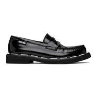 모스키노 Moschino Black Embossed Loafers 232720F121010