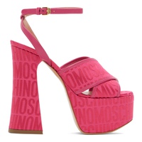 모스키노 Moschino Pink Logo Jacquard Heels 232720F125000