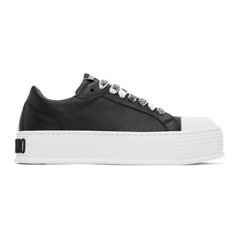모스키노 Moschino Black Faux-Leather Sneakers 232720F128001