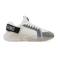 모스키노 Moschino White Logo Tape Teddy Sneakers 232720F128006
