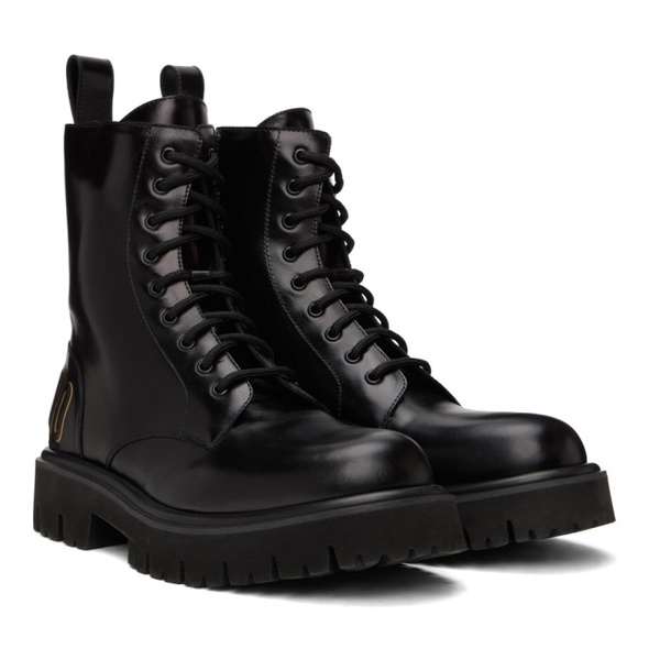  모스키노 Moschino Black Combat Boots 232720M223001