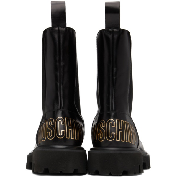  모스키노 Moschino Black Combat Chelsea Boots 232720M223002