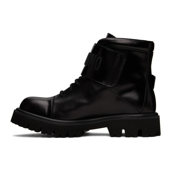  모스키노 Moschino Black Buckle Boots 232720M228000
