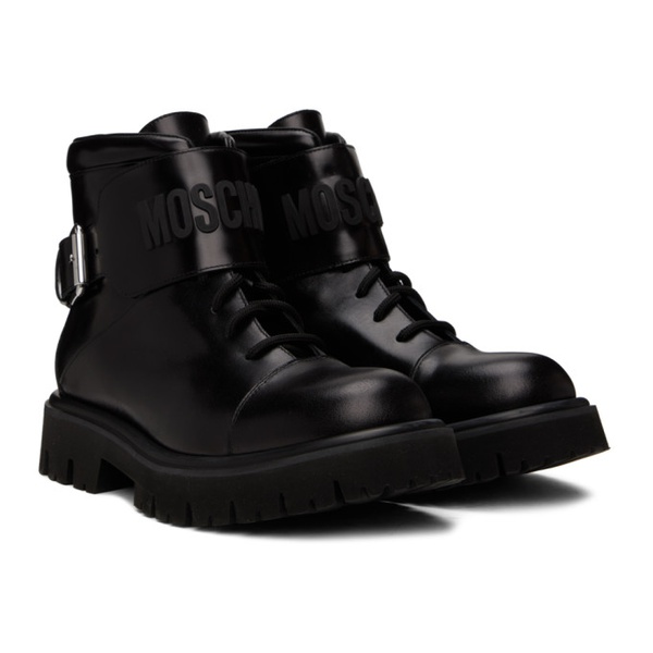  모스키노 Moschino Black Buckle Boots 232720M228000