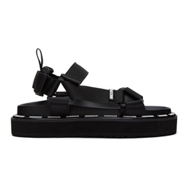 모스키노 Moschino Black Webbing Sandals 232720M234001
