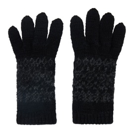 Ys Black Fair Isle Gloves 232731F012000