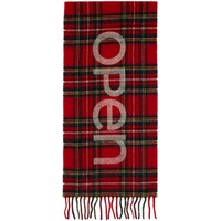 OPEN YY Red Check Scarf 232731F028000