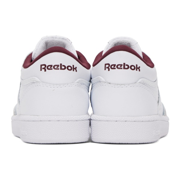  리복 클래식 Reebok Classics White & Burgundy Club C Mid II Sneakers 232749F127001