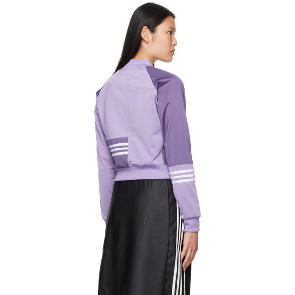 아디다스 아디다스 오리지널 Adidas Originals Purple Cropped Track Jacket 232751F097018