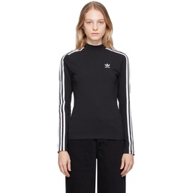 아디다스 오리지널 Adidas Originals Black Adicolor Classics Long Sleeve T-Shirt 232751F110004