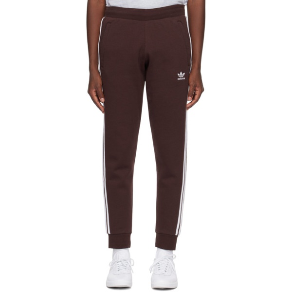 아디다스 아디다스 오리지널 Adidas Originals Brown 3-Stripe Sweatpants 232751M190017