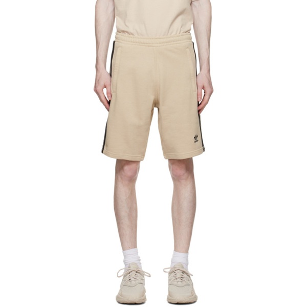 아디다스 아디다스 오리지널 Adidas Originals Beige 3-Stripe Shorts 232751M193005