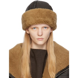 TOTEME Brown Shearling Hat 232771F014005