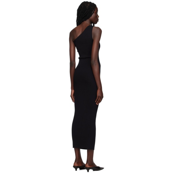  TOTEME Black Single-Shoulder Maxi Dress 232771F055010