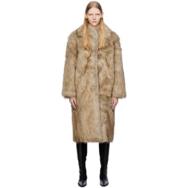 TOTEME Beige Vented Faux-Fur Coat 232771F059012