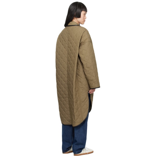  TOTEME Khaki Quilted Coat 232771F059016