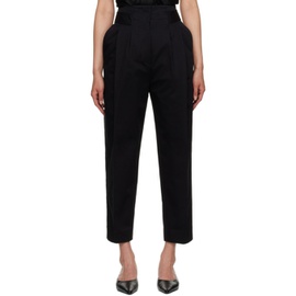 TOTEME Black Double-Pleated Trousers 232771F087009