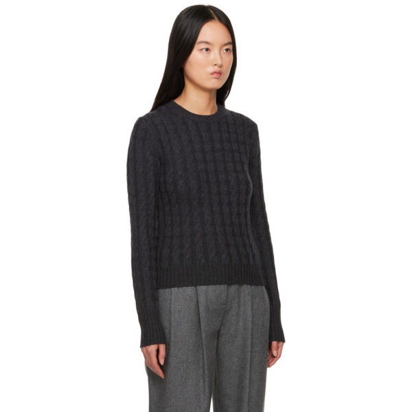  TOTEME Gray Cable Knit Sweater 232771F096011