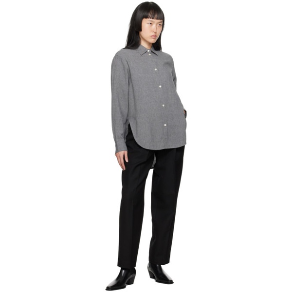  TOTEME Gray Relaxed-Fit Shirt 232771F109015