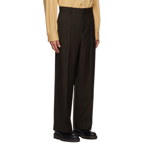  렉토 Recto Brown Stripe Trousers 232775M191000