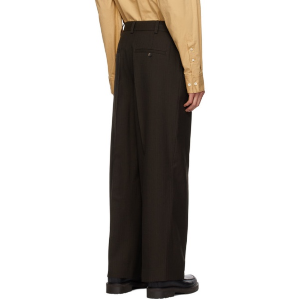  렉토 Recto Brown Stripe Trousers 232775M191000