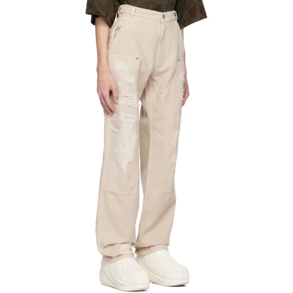  1017 ALYX 9SM Beige Destroyed Trousers 232776M191005