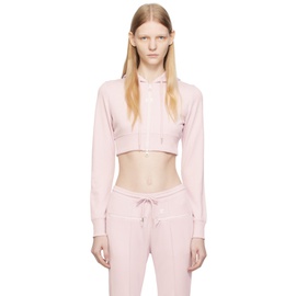 Courreges Pink Cropped Hoodie 232783F097001